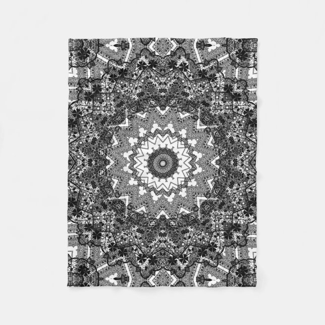 Couverture Polaire Black white, openwork, mandala (Devant)