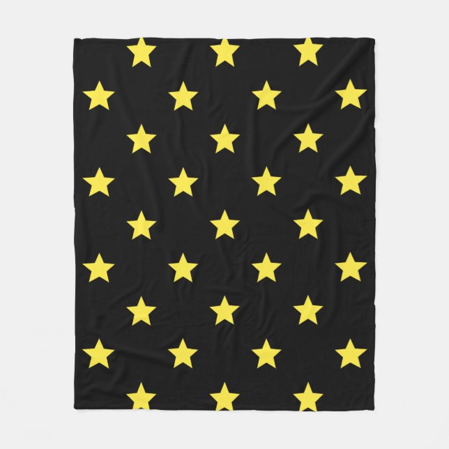 Couverture Polaire Black Yellow Star Art déco Classic Retro Motif (Devant)