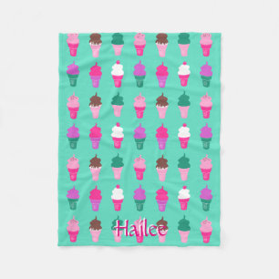 Couverture Polaire Blacket d'ouatine de cornets de crème glacée