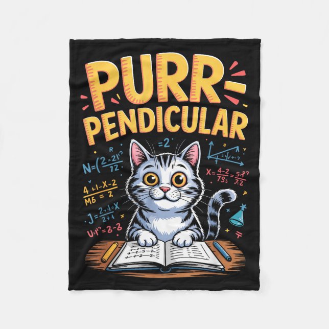 Couverture Polaire Blague de chat de maths perpendiculaire  (Devant)