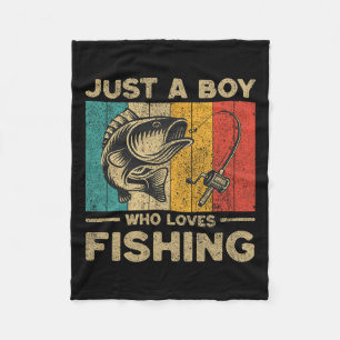 Couverture Polaire Blagues de pêche drôles vintage garçons pêcheur B
