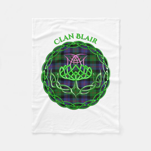 Couverture Polaire Blair Scottish Tartan Celtic Thistle (Devant)