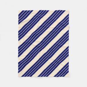 Couverture Polaire Blanc antique et rayures navy foncé