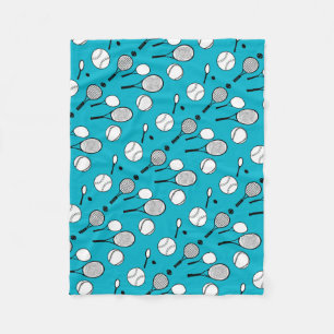Couverture Polaire Blanc de noir bleu de tennis