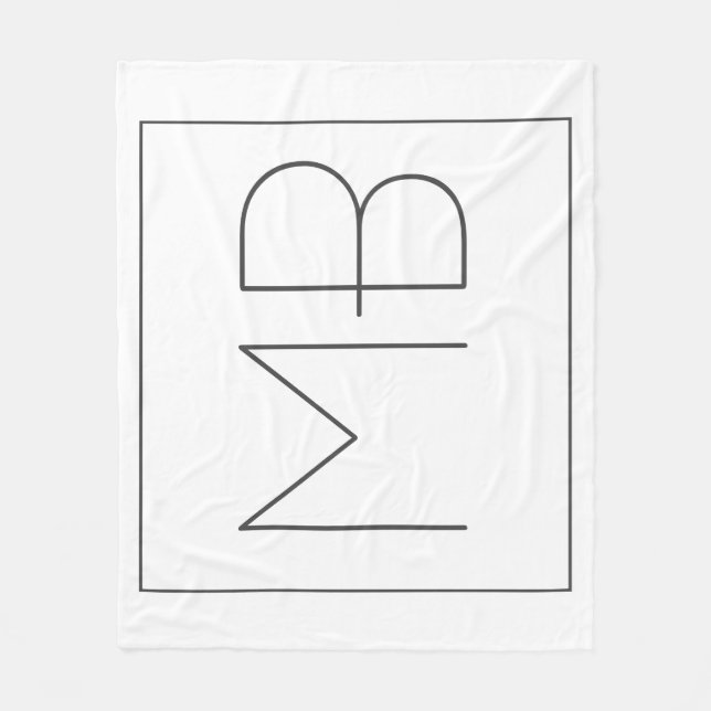 Couverture Polaire Blanc Élégant Unique Monogramme (Devant)
