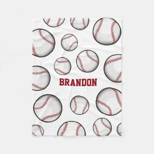 Couverture Polaire Blanc nommé fait sur commande de fan de base-ball
