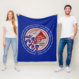 Couverture Polaire Blanc rouge et idées Cheerleading bleues de cadea