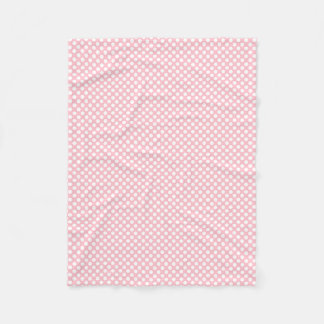 Couverture Polaire Blanc sur rose Pois de petite taille