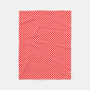 Couverture Polaire Blanc sur rouge Pois de petite taille