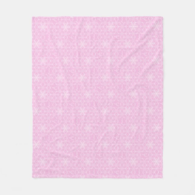 Couverture Polaire Blanche à flocon de neige japonaise traditionnelle (Devant)
