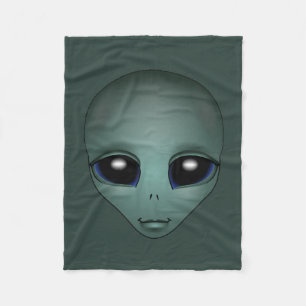 Couverture Polaire Blanche Alien Cute Alien Gris Art Fleece Blanket
