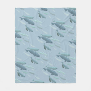 Couverture Polaire Blanche baleine Beluga Art Fleece Blanches