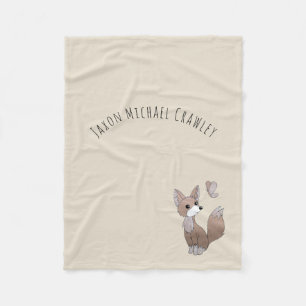 Couverture Polaire Blanche bébé Neutre Fox Woodland