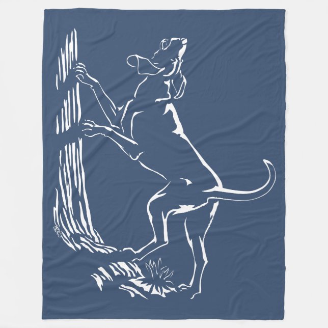 Couverture Polaire Blanche-chien de Hound Chasse-chien d'art de la fl (Devant)