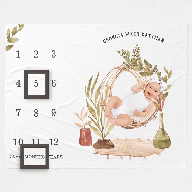 Couverture Polaire Blanche de jalon du bébé Boho neutre pour le genre (Créateur téléchargé)