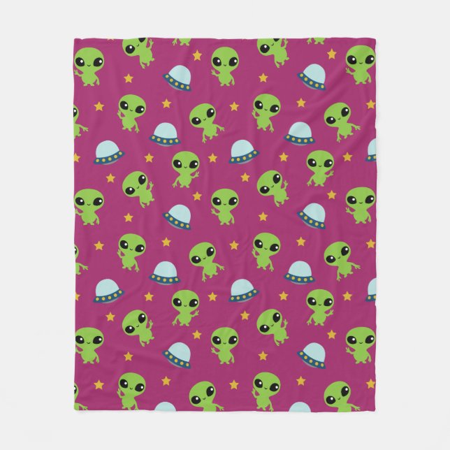 Couverture Polaire Blanche en polaire Alien (Devant)
