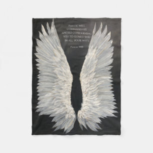 Couverture Polaire Blanche en polaire Angel Wings
