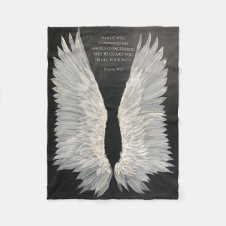 Couverture Polaire Blanche en polaire Angel Wings