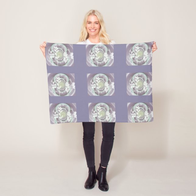 Couverture Polaire Blanche en polaire Arbres de neige blancs (En situation)