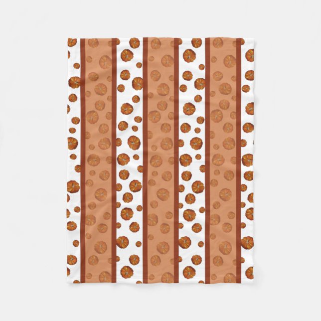 Couverture Polaire Blanche en polaire citrouille (Devant)