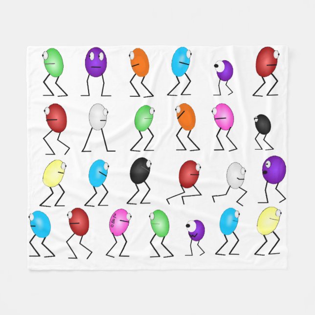 Couverture Polaire Blanche en polaire de fèves de gelée (Devant (Horizontal))