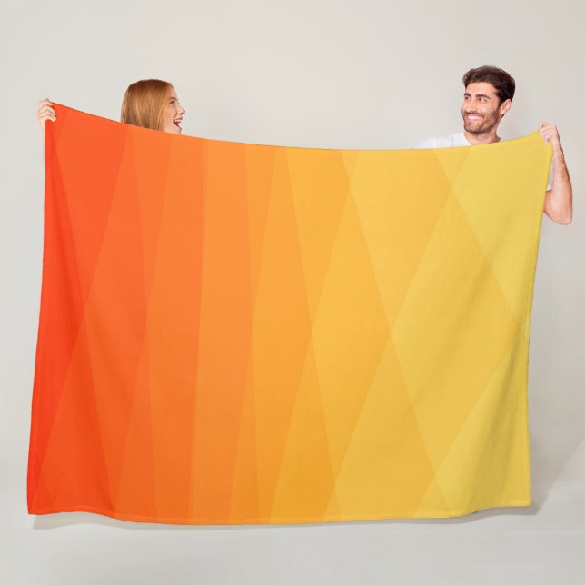 Couverture Polaire Blanche En Polaire Jaune Et Orange (En situation)