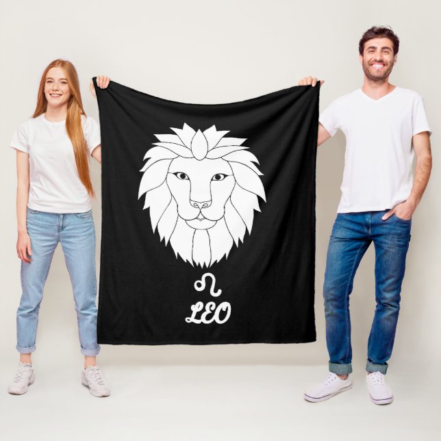 Couverture Polaire Blanche en polaire Leo Silhouette (En situation)