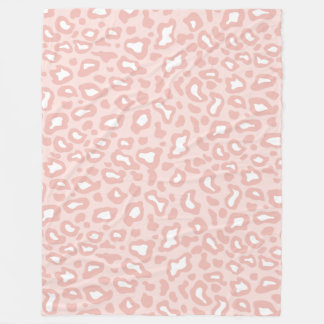 Couverture Polaire Blanche en polaire léopard rose souple