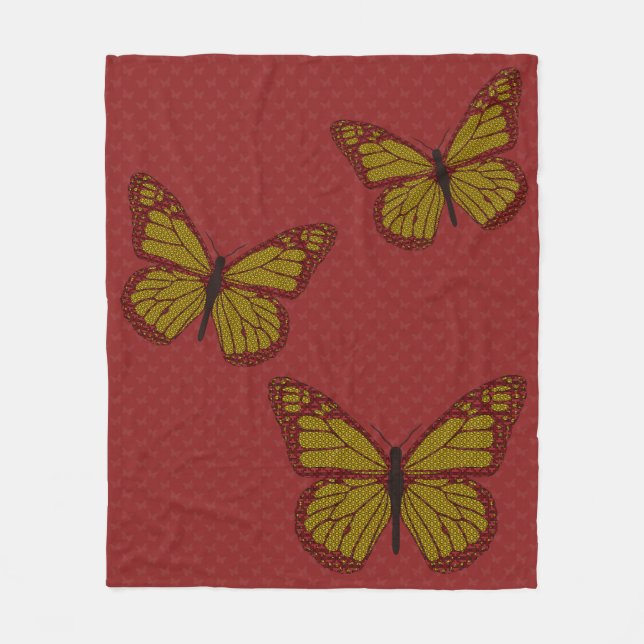 Couverture Polaire Blanche en polaire monarque chinoise (Devant)