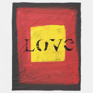 Couverture Polaire Blanche en polaire Noir, Rouge et Jaune.