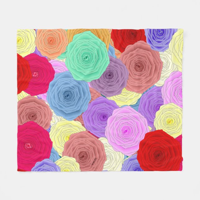 Couverture Polaire Blanche en polaire rose (Devant (Horizontal))
