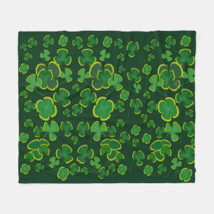 Couverture Polaire Blanche en polaire shamrock