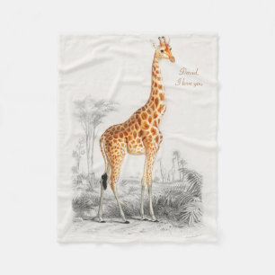 Couverture Polaire Blanche en toison de la Girafe pour bébé personnal