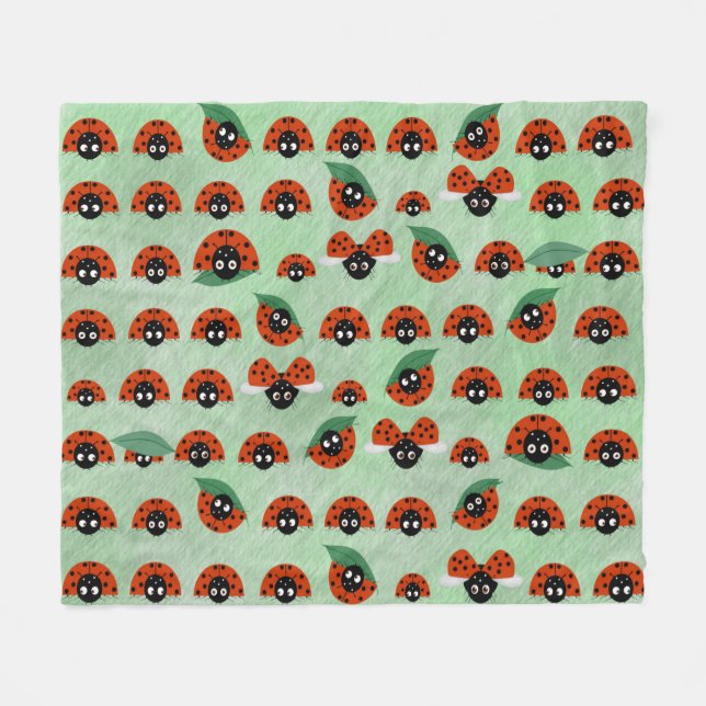 Couverture Polaire Blanche en toison de Ladybug (Devant (Horizontal))