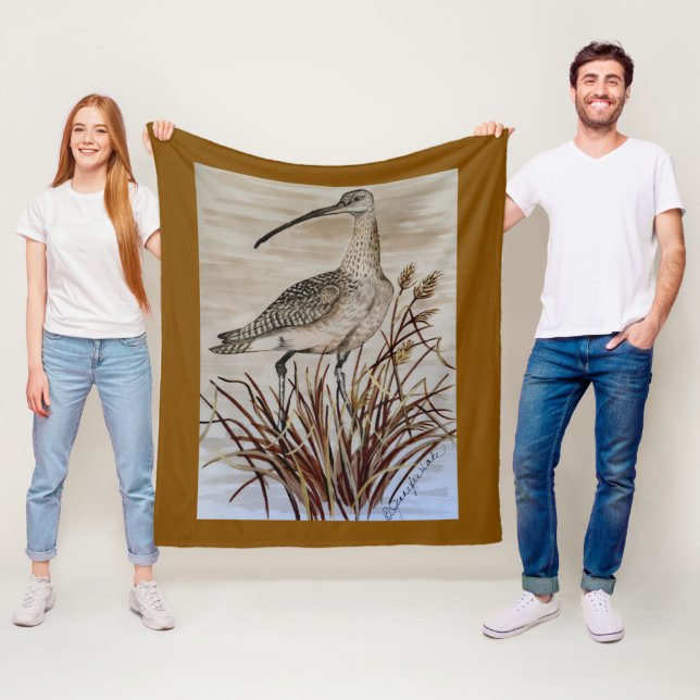 Couverture Polaire Blanche en toison Whimbrel (En situation)