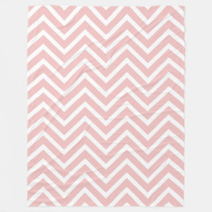 Couverture Polaire Blanche Et Bébé Motif Chevron Rose Fleece Blanket