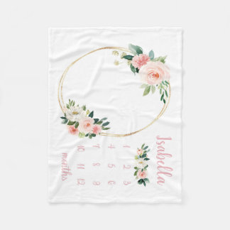 Couverture Polaire Blanche Floral Jalon Blanket Fille Mois Blanche