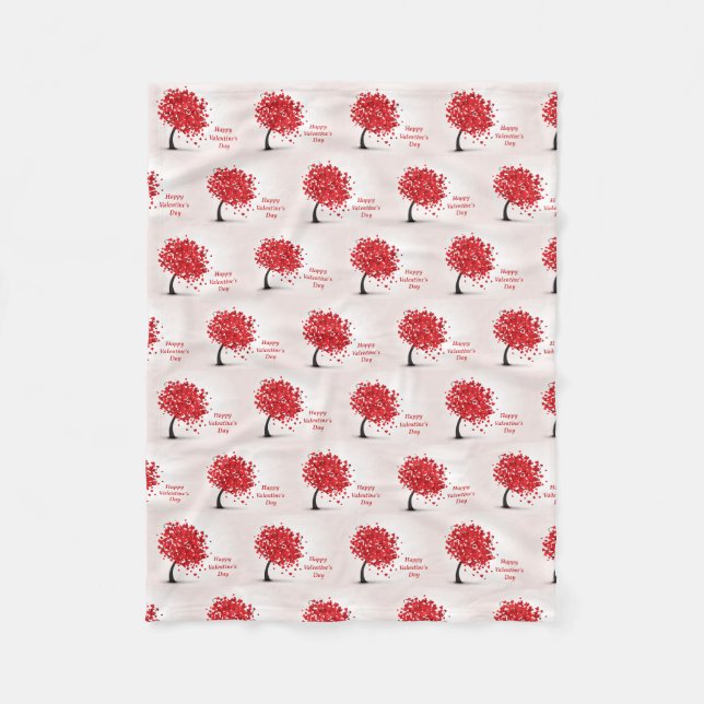 Couverture Polaire Blanche Heureuse Sainte-Valentin (Devant)