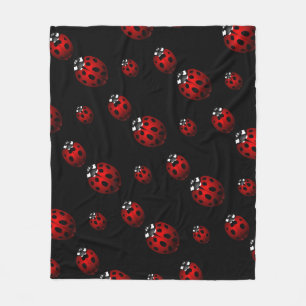 Couverture Polaire Blanche Ladybug Cute Ladybird Fleece Blanche