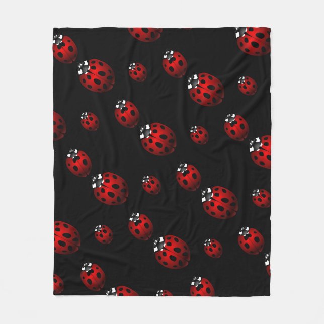 Couverture Polaire Blanche Ladybug Cute Ladybird Fleece Blanche (Devant)