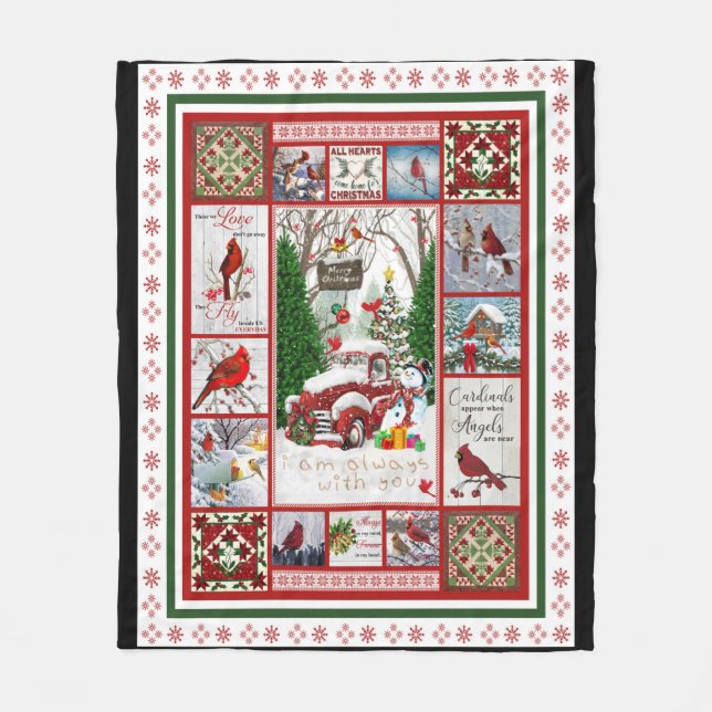 Couverture Polaire Blanche Personnalisée, Cardinaux Avec Qui Je Suis  (Devant)