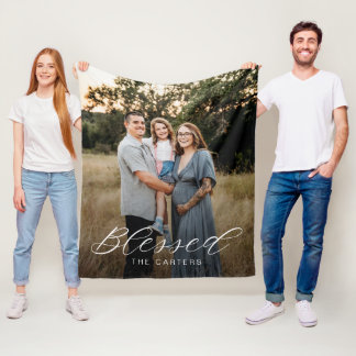 Couverture Polaire Blanche Photo Personnalisée Tout Simplement Béni