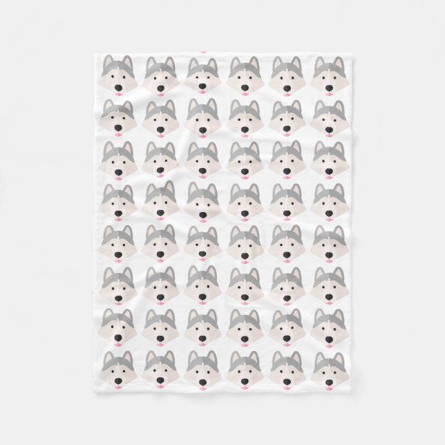 Couverture Polaire Blanche polaire argent Husky Love (Devant)