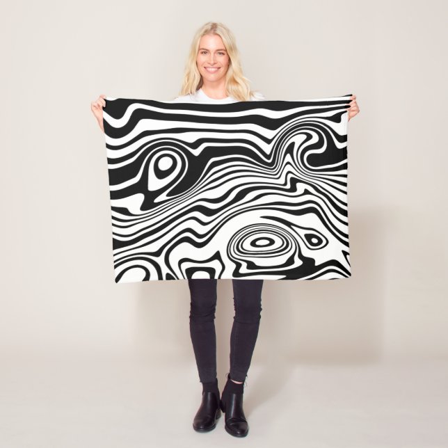 Couverture Polaire Blanche polaire blanche noire (En situation)