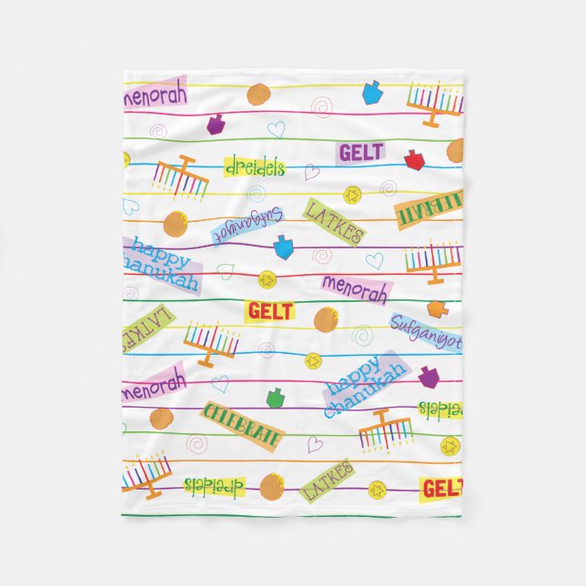 Couverture Polaire Blanche polaire Hanoukka Party/petite (Devant)