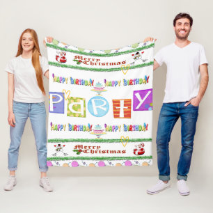 Couverture Polaire Blanche polaire Joyeux Noël Joyeux anniversaire