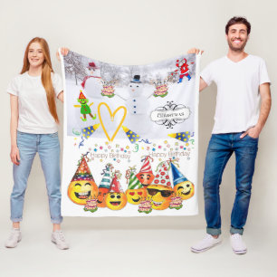Couverture Polaire Blanche polaire Joyeux Noël Joyeux anniversaire