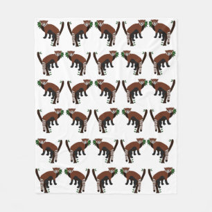 Couverture Polaire Blanche polaire Panda Rouge