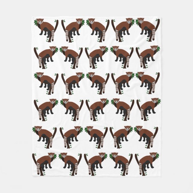 Couverture Polaire Blanche polaire Panda Rouge (Devant)