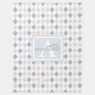 Couverture Polaire Blanche polaire personnalisée bleue, blanche et ro